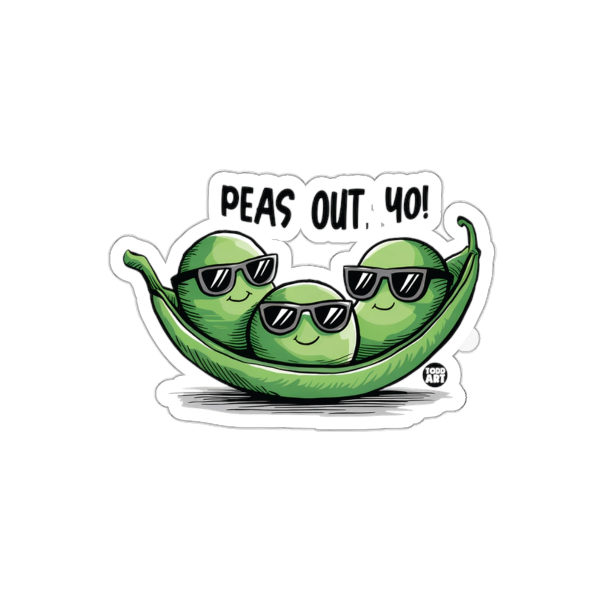 Peas Out Yo Funny Cute Peas in a Pod Sticker