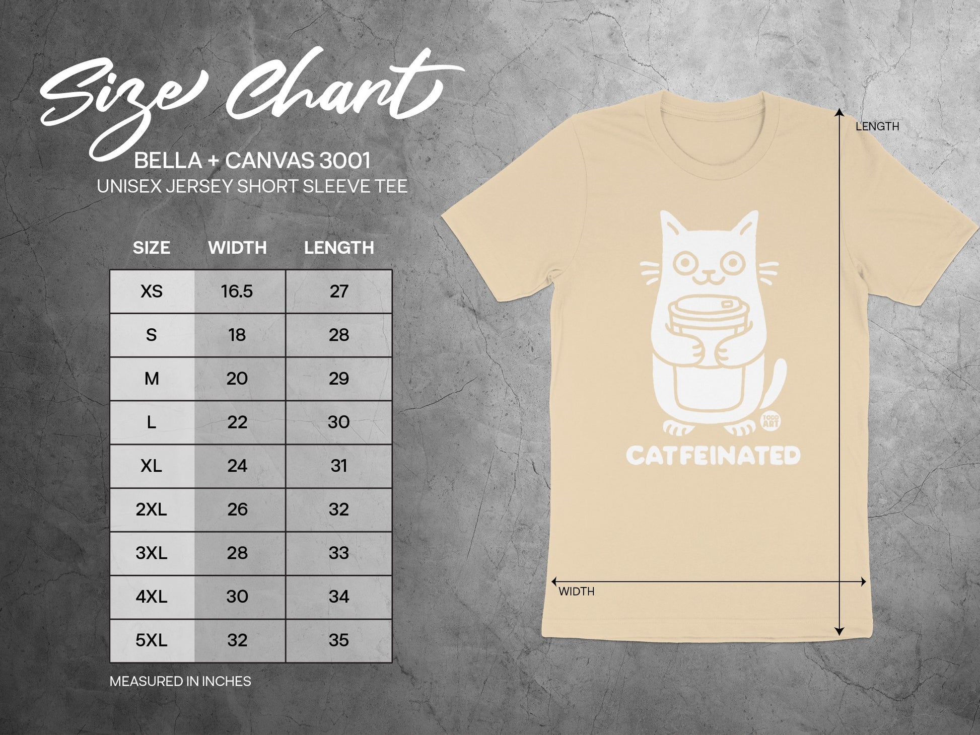 Cute Cat Caffeinated Tee Shirt Short Sleeve product