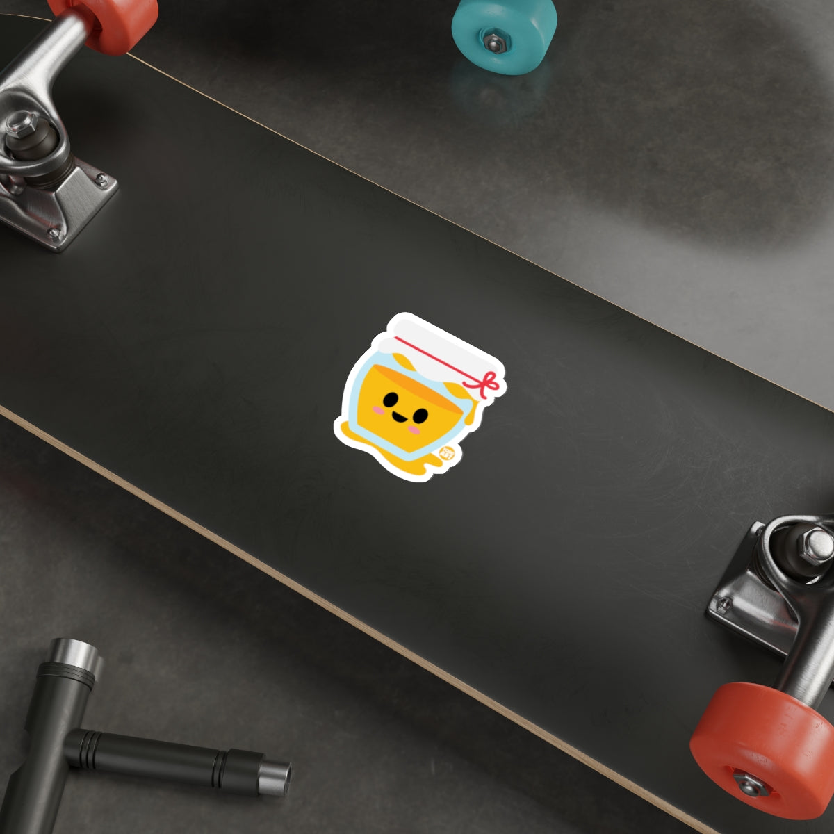 Cute Kawaii Honey Jar Character Sticker for Skateboards