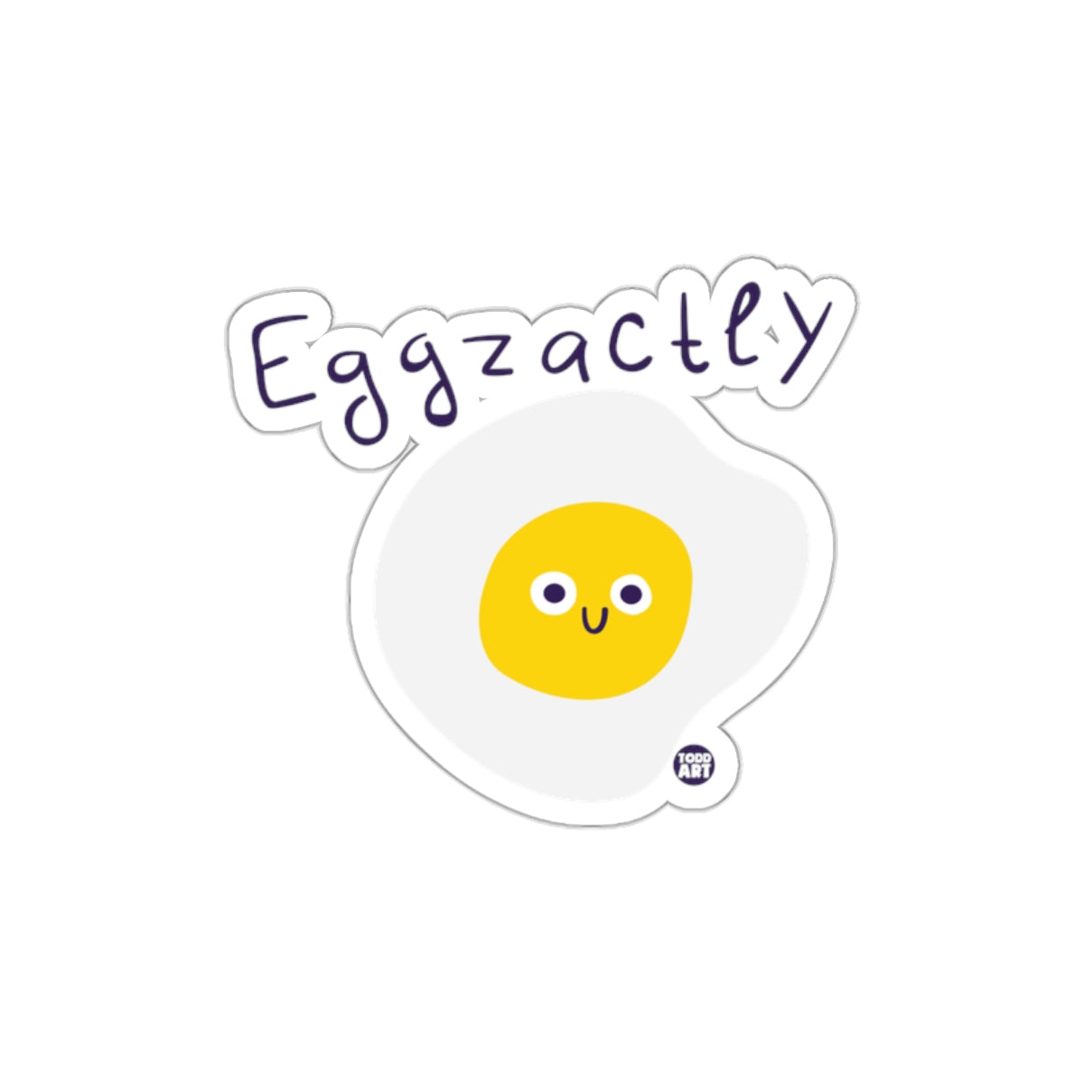 Eggzactly Cute Cartoon Egg Sticker