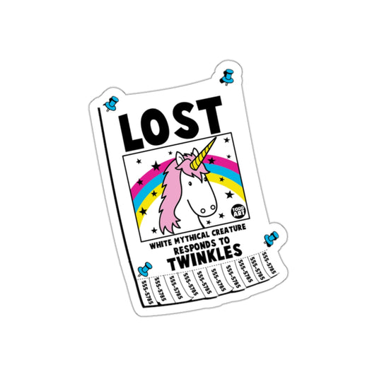 Lost Unicorn Twinkles Missing Poster Sticker