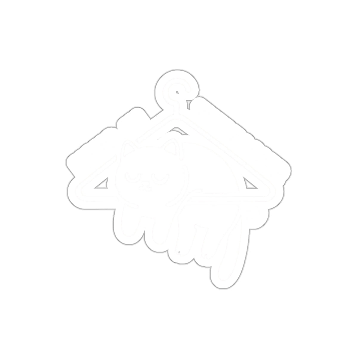 Cute Cat Relaxing on Clothes Hanger Sticker
