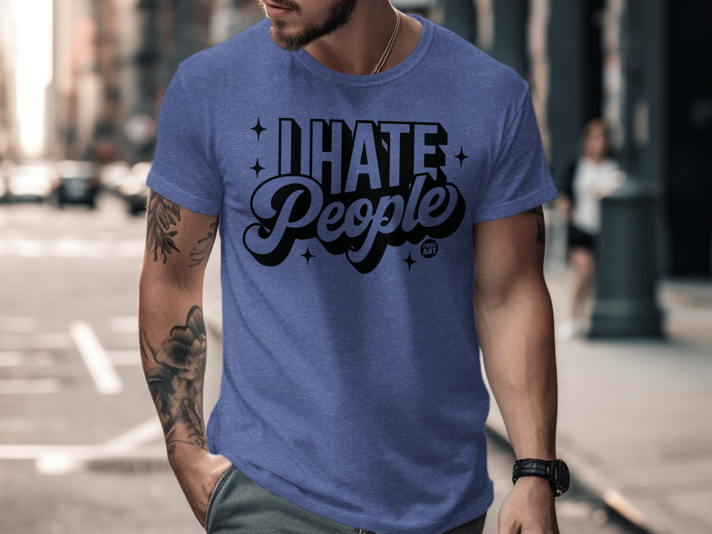 I HATE PEOPLE Trendy Urban Wear Graphic T-Shirt product