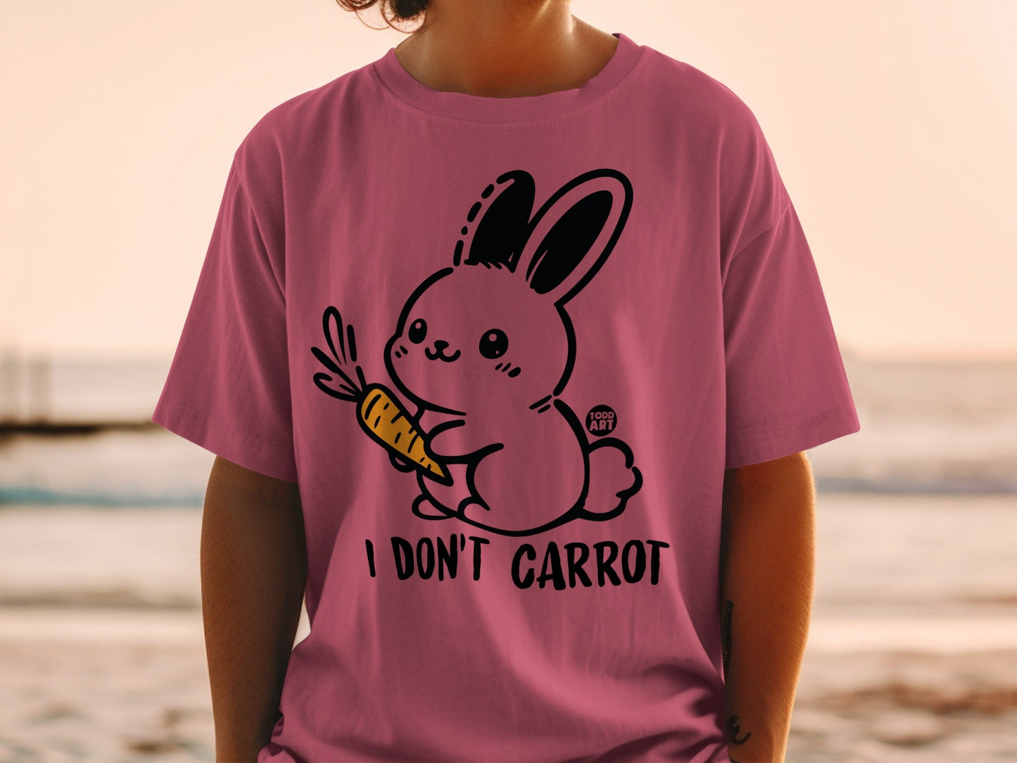 I Don't Carrot Bunny Graphic Casual T-Shirt