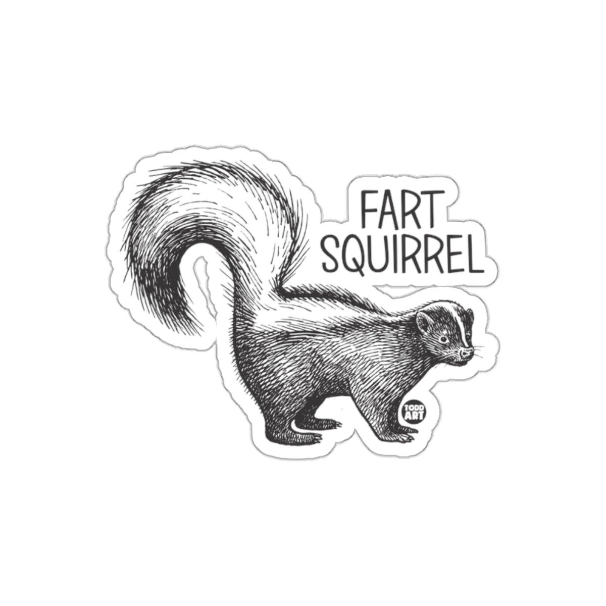 Fart Squirrel Skunk Parody Sticker Product