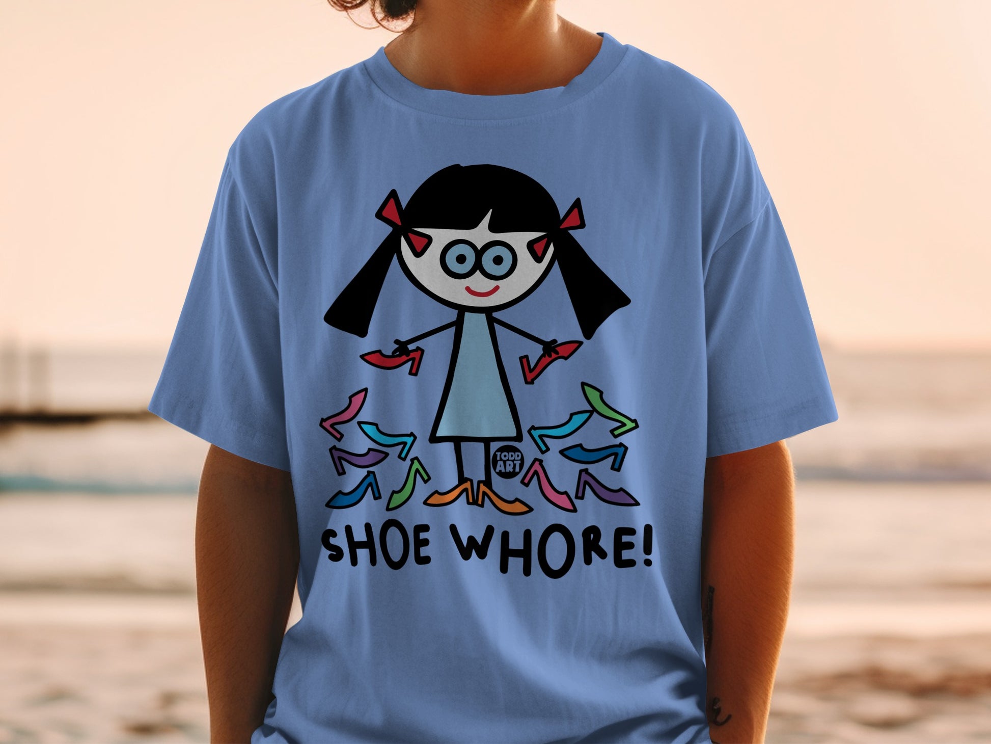 Funny Shoe Whore Cartoon Graphic Unisex T-Shirt