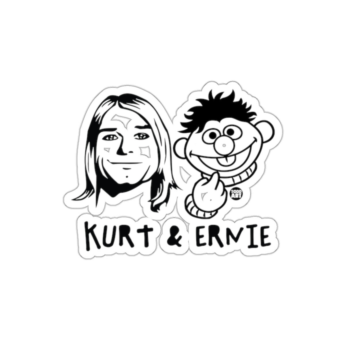 Kurt And Ernie Art Todd Art Line Drawing Black Stickers