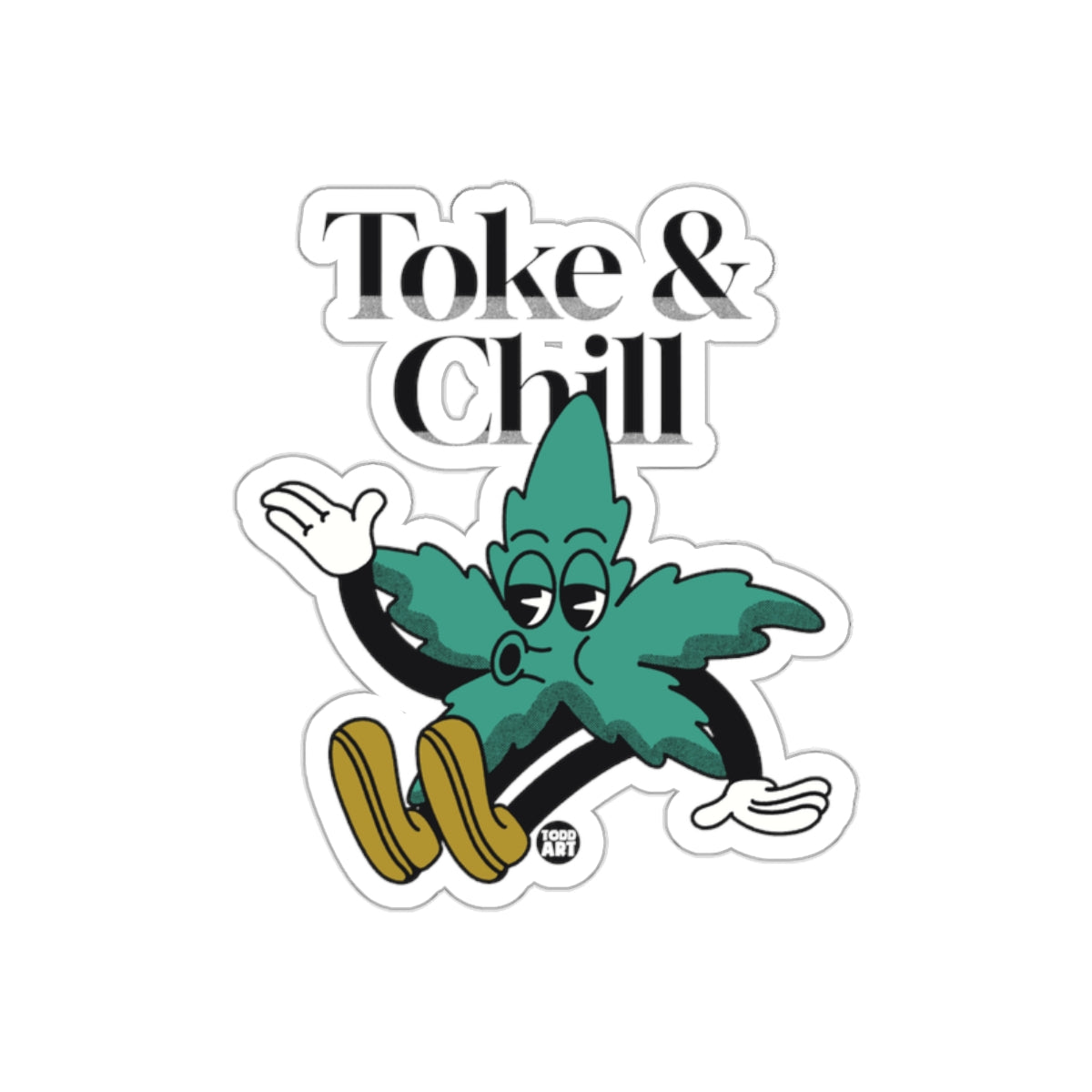 Toke & Chill Relaxed Leaf Design Sticker