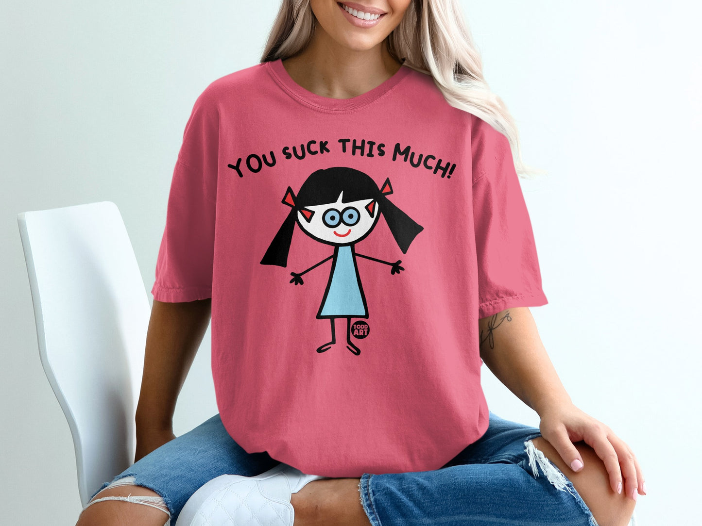 You Suck This Much Cute Cartoon Girl Graphic Tee