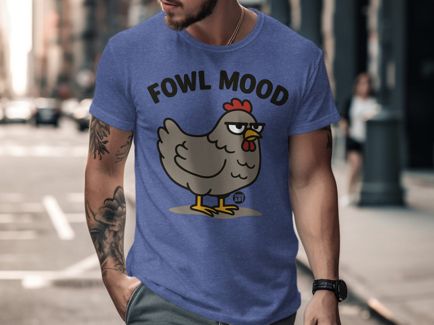 Fowl Mood Funny Animal Graphic Tee Casual Wear product