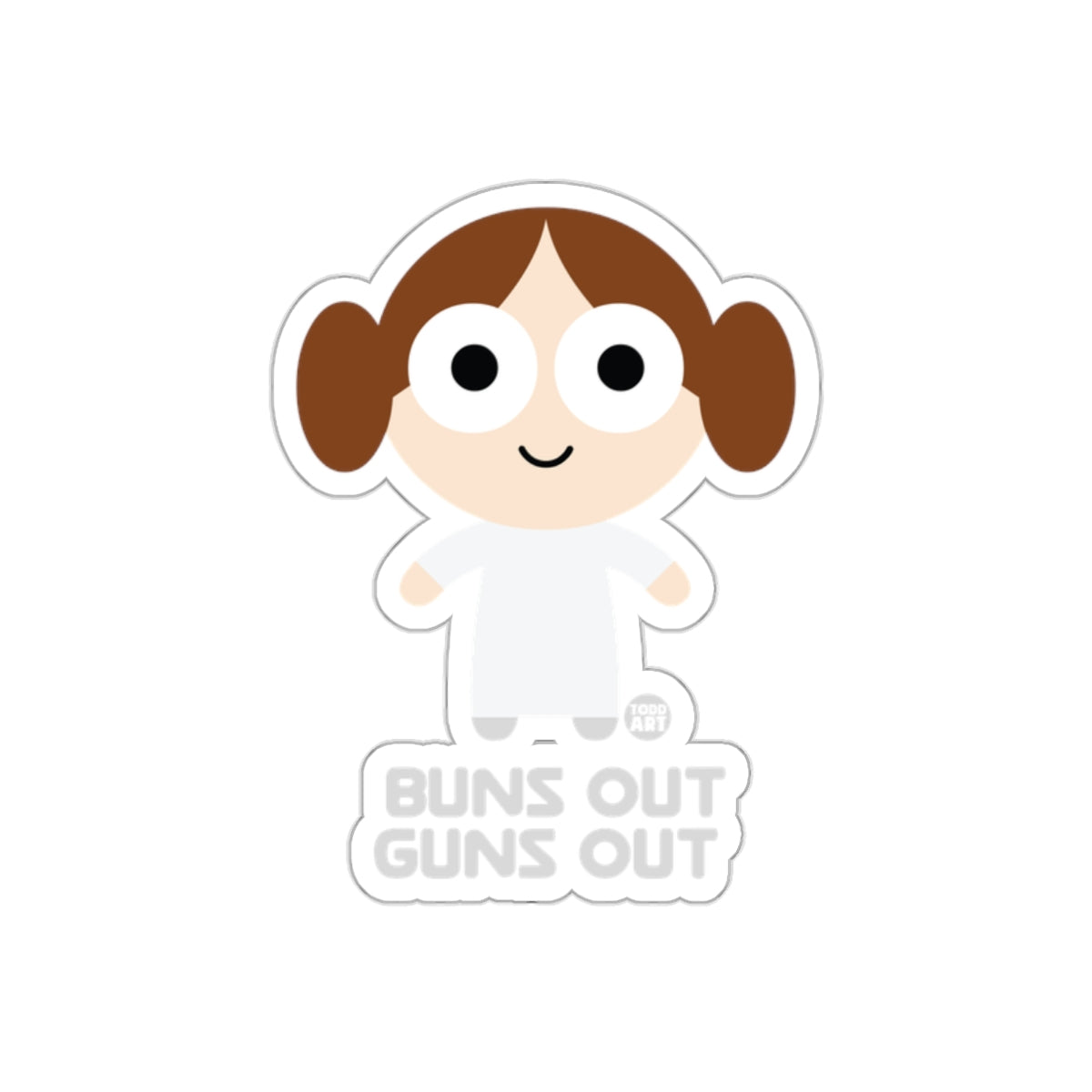 Buns Out Guns Out Todd Art Cartoon Style Character Stickers