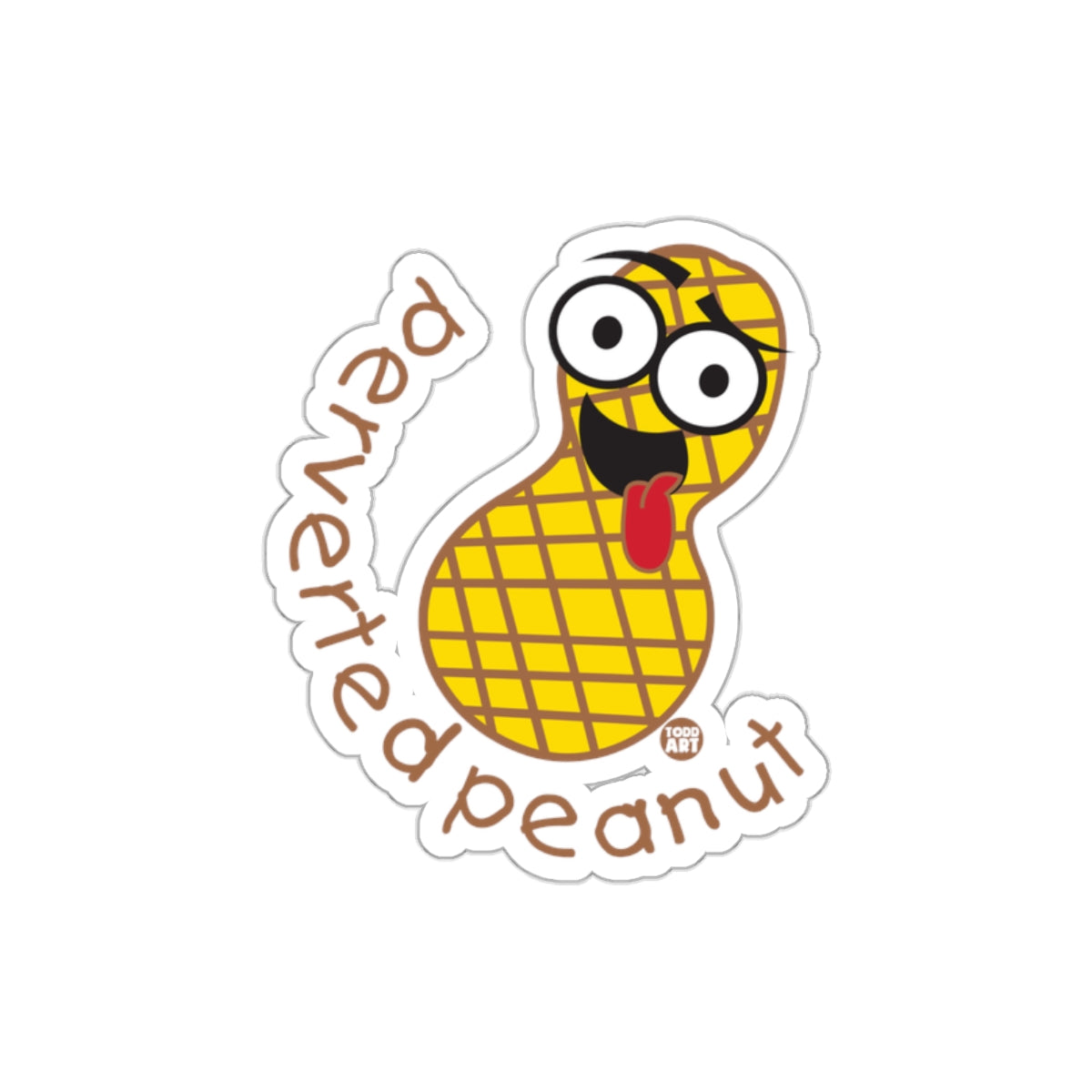 Perverted Peanut Funny Cartoon Graphic Sticker