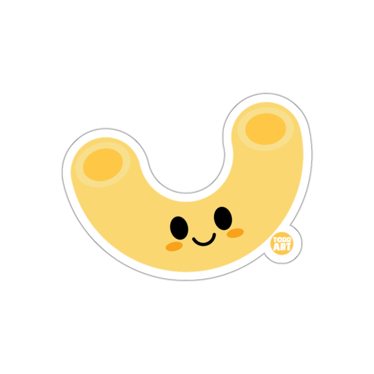 Adorable Smiling Macaroni Character Sticker