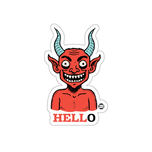 Cartoon Red Devil with Horns Graphic Sticker