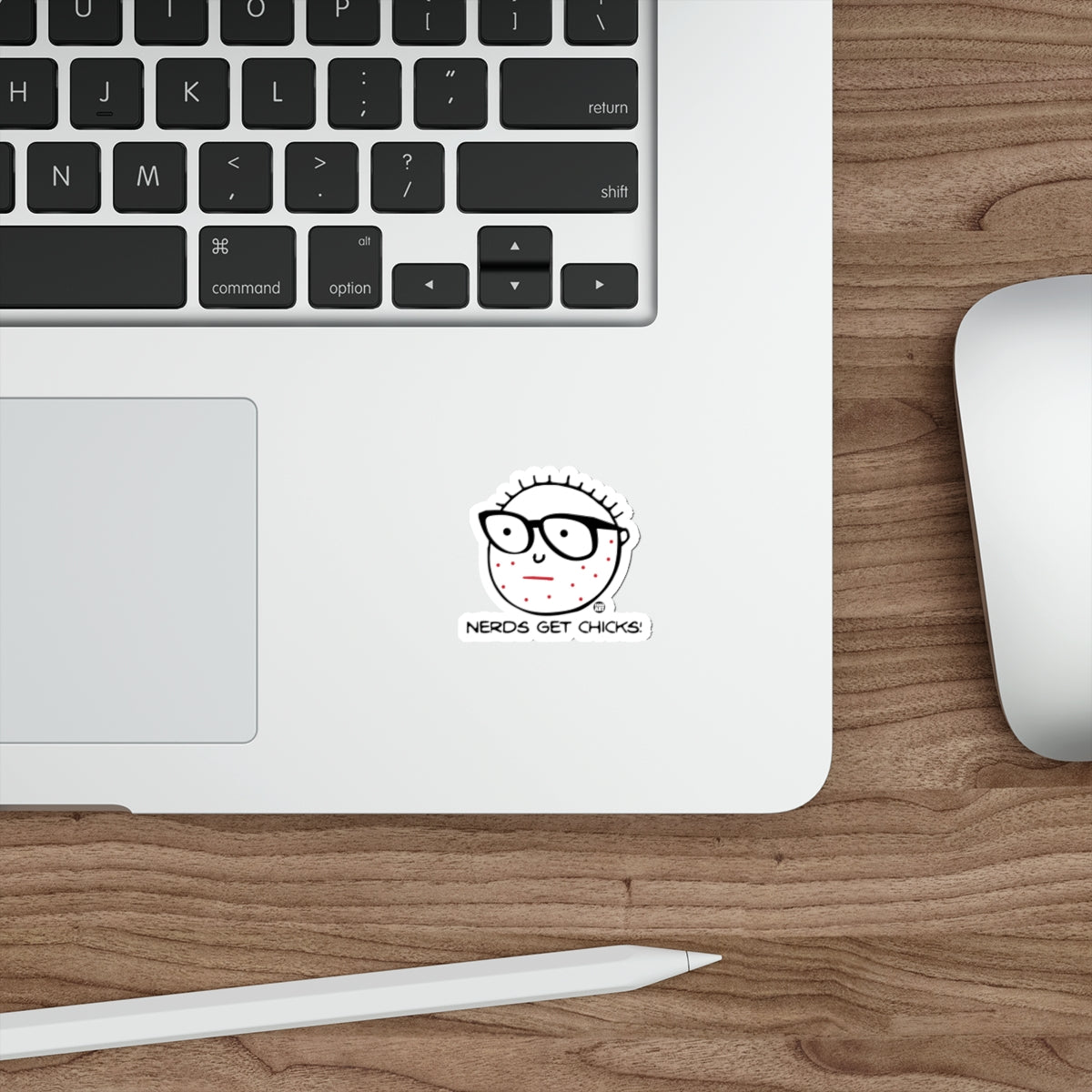 Funny Nerds Get Chicks Die Cut Sticker for Laptops