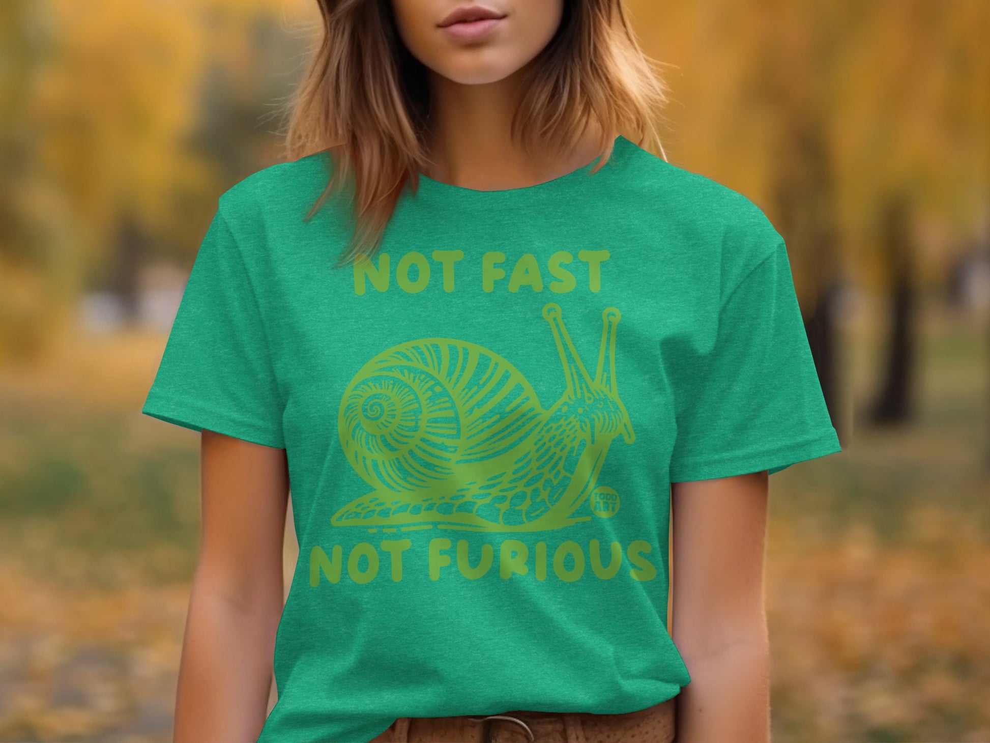 Not Fast Not Furious Snail Graphic T-shirt