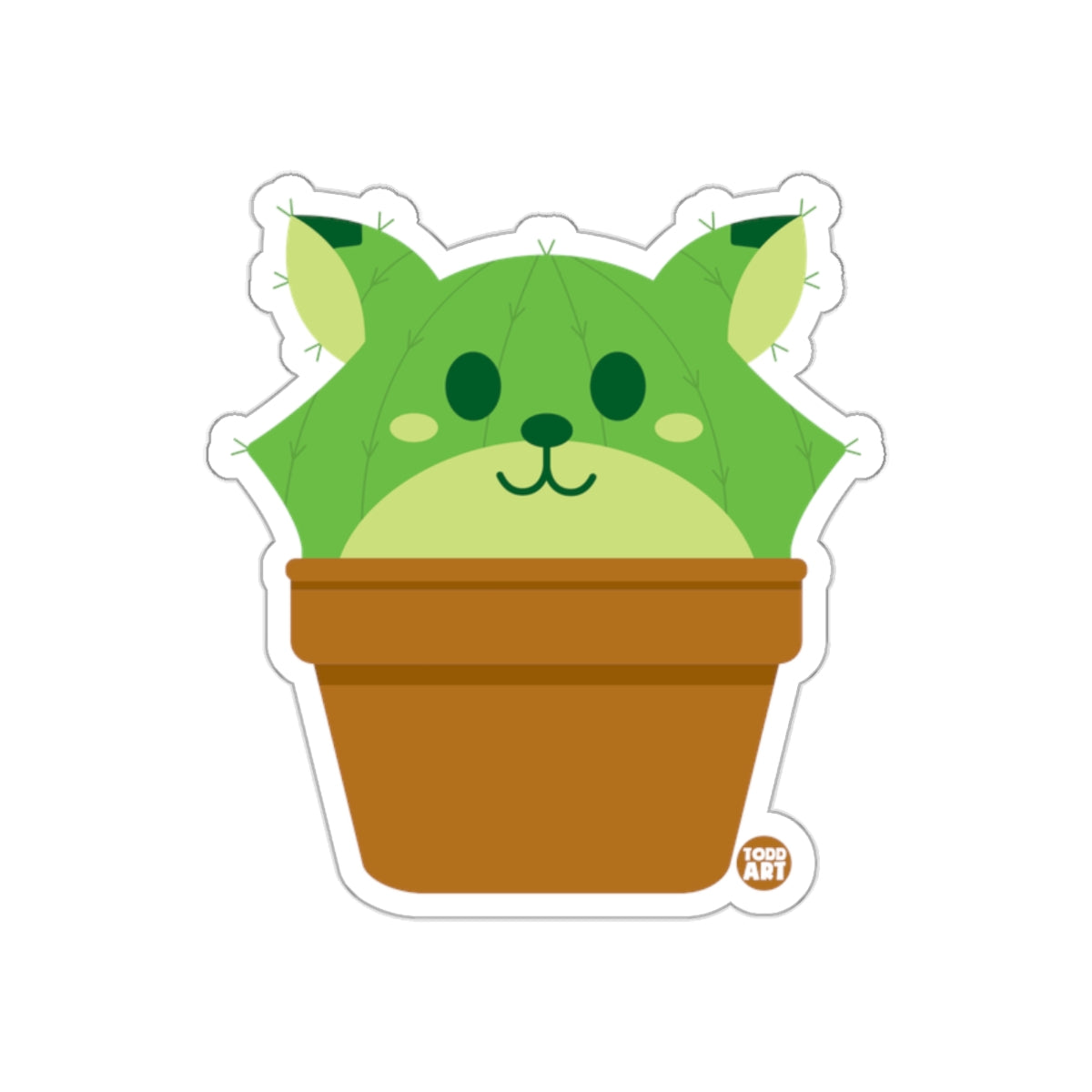 Cute Cactus Animal in Pot Sticker Design Art Sticker