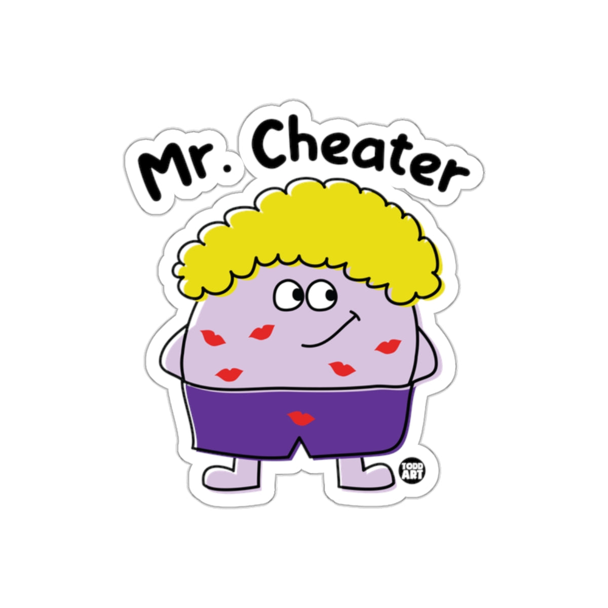 Mr. Cheater Cartoon Character Sticker