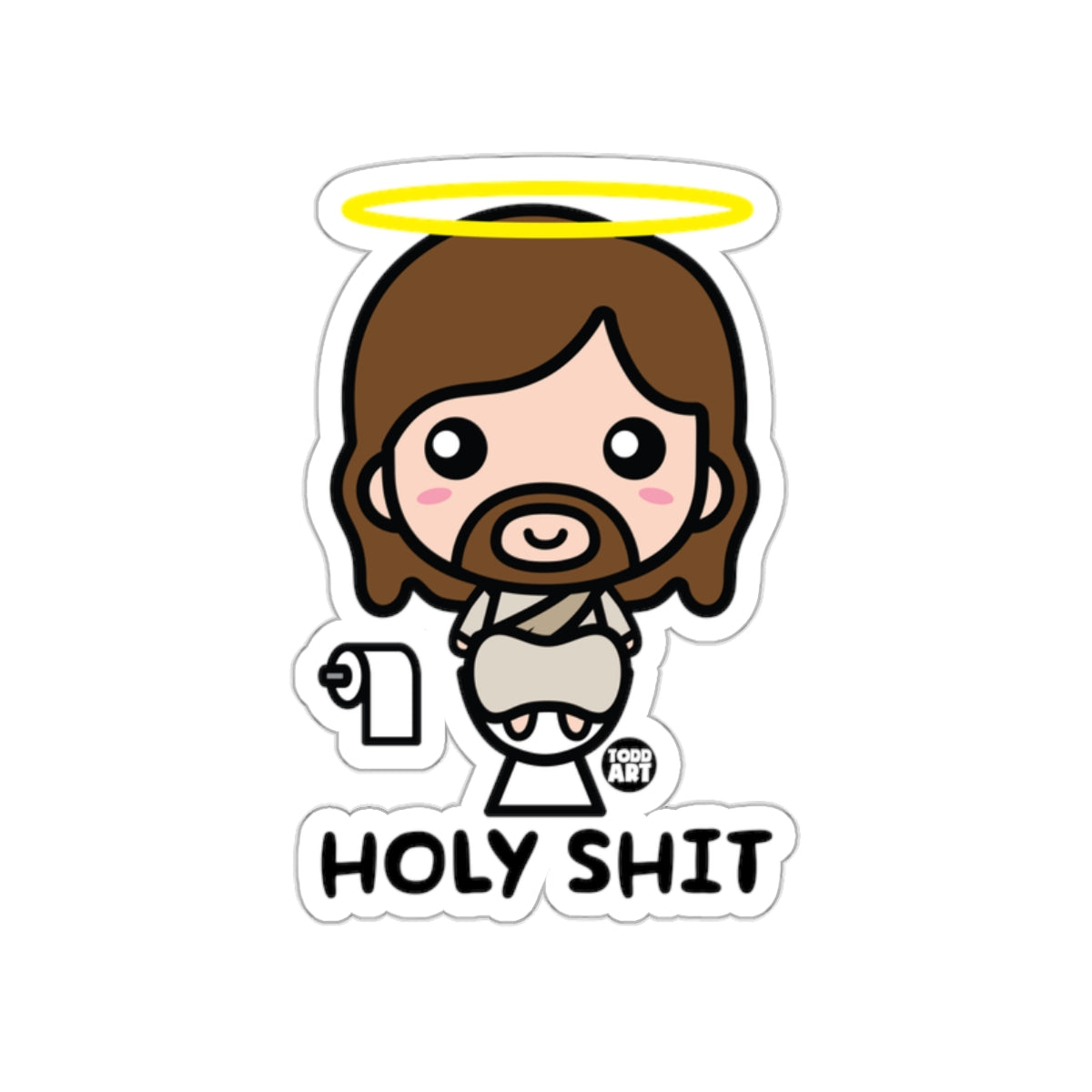 Holy Shit Cartoon Character Funny Sticker