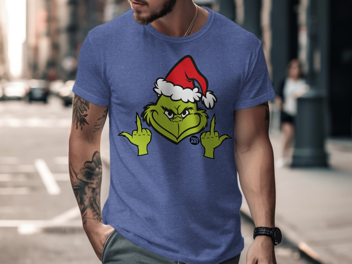 Hilarious Grinch Santa T-Shirt for Holiday Fun