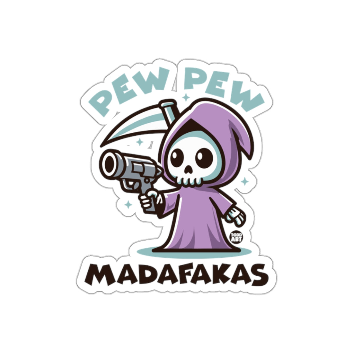Pew Pew Madafakas Death Cartoon Character Design Stickers