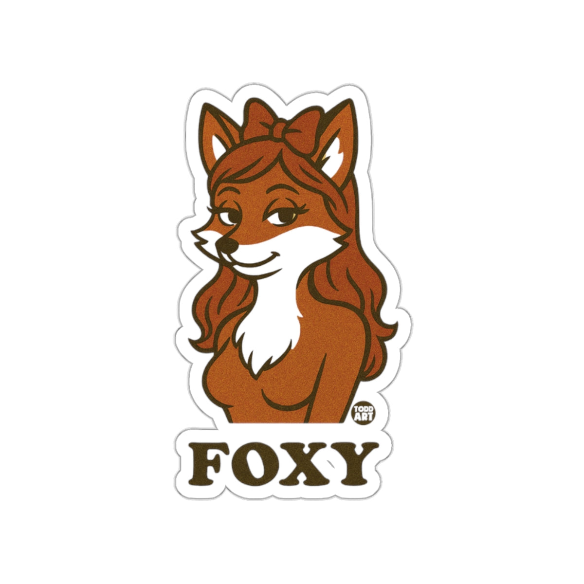 Foxy Retro Illustration Sticker for Fun Customization
