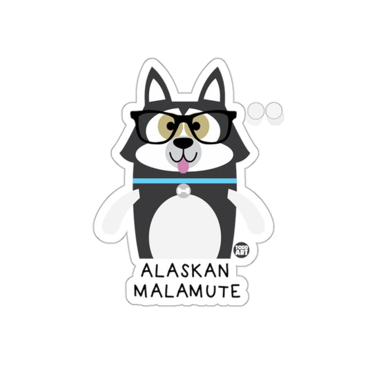Alaskan Malamute Dog with Glasses Sticker for Fun