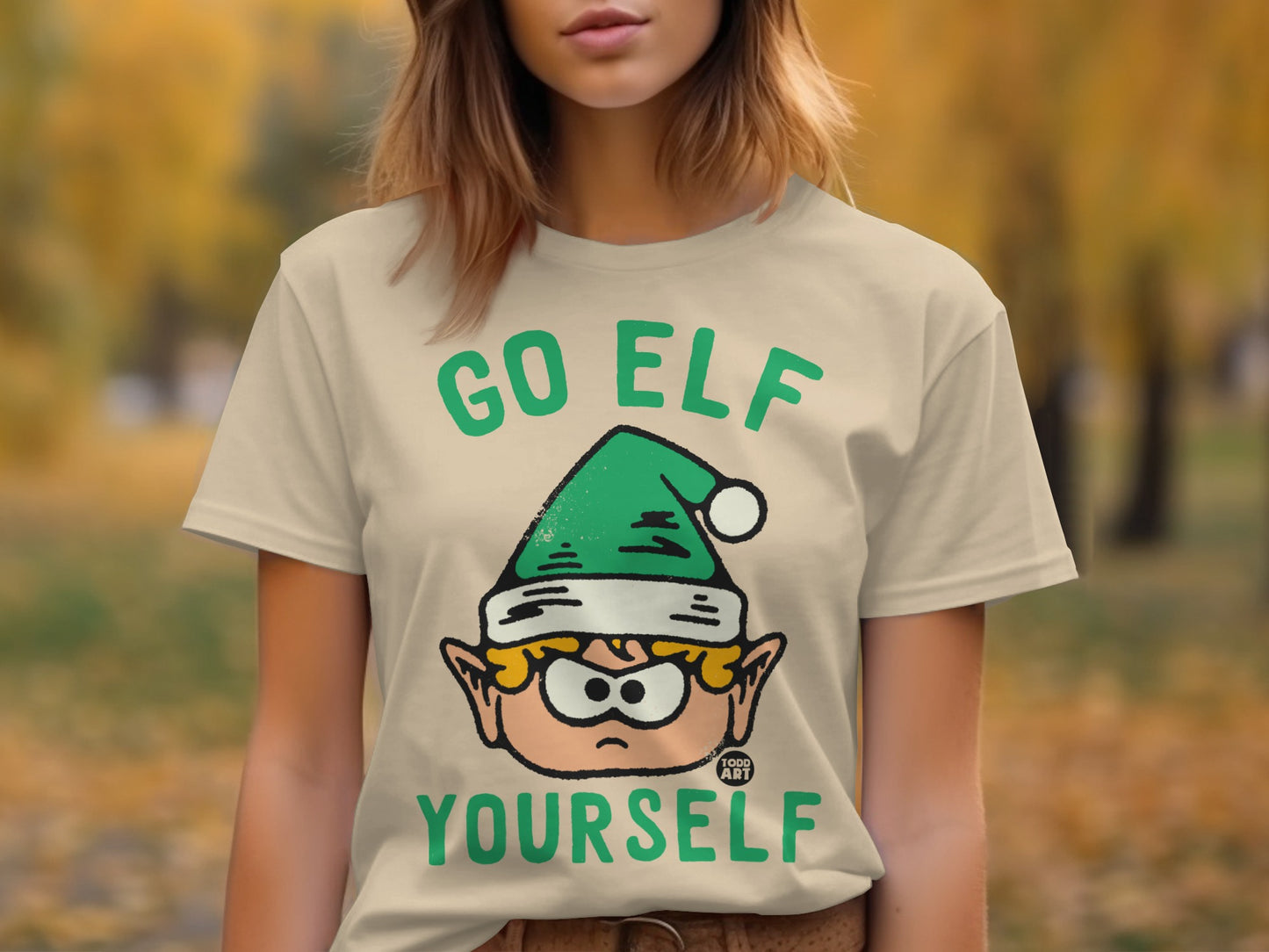 Go Elf Yourself T-shirt with Funny Character Design