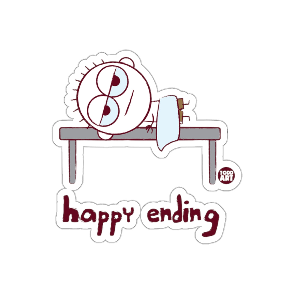 Happy Ending Cartoon Character Sticker Fun Art