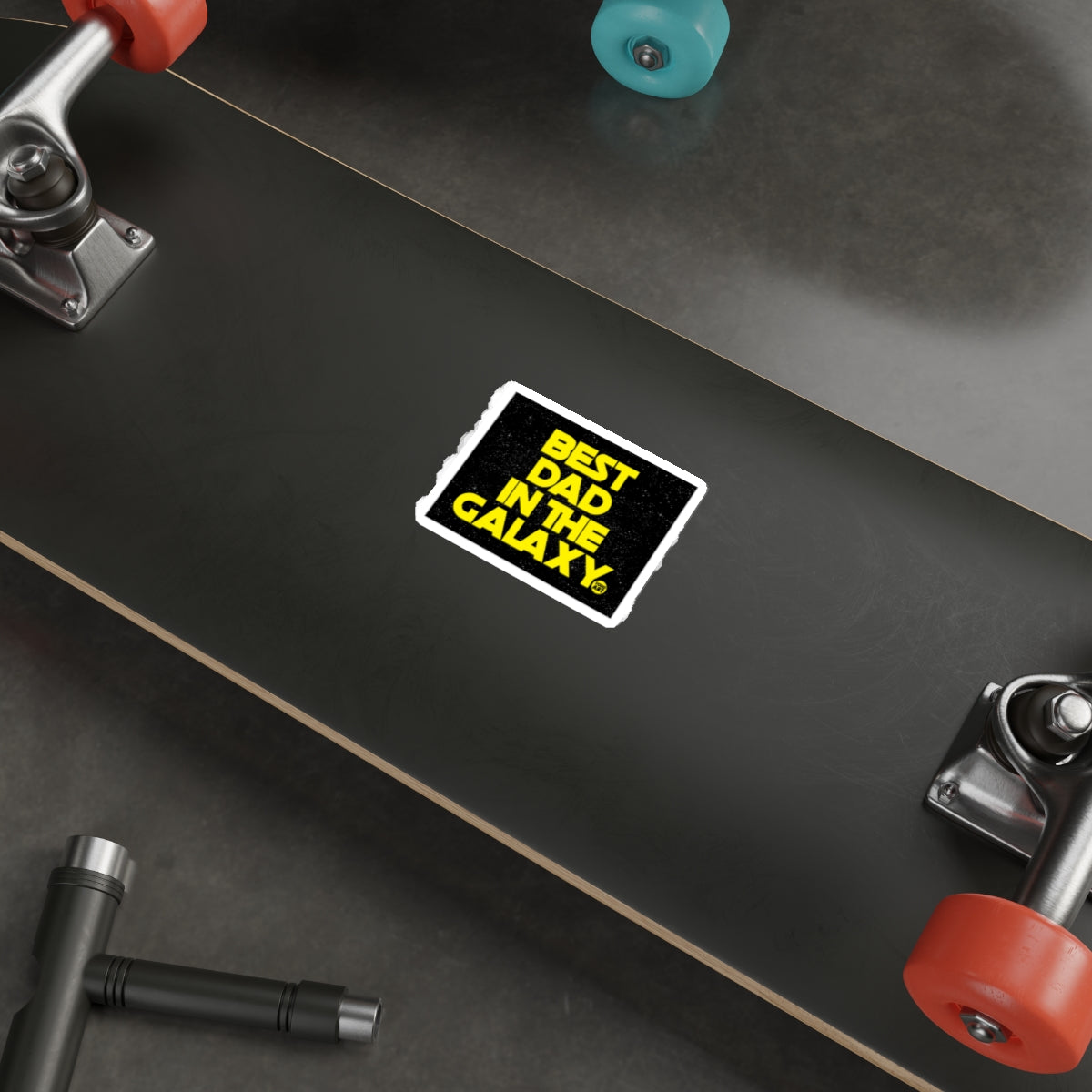 Best Dad In The Galaxy Skateboard Deck Sticker