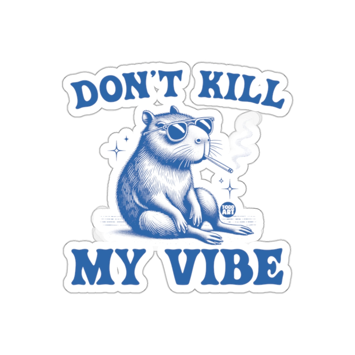 Don't Kill My Vibe Hippie Frog Sticker Design