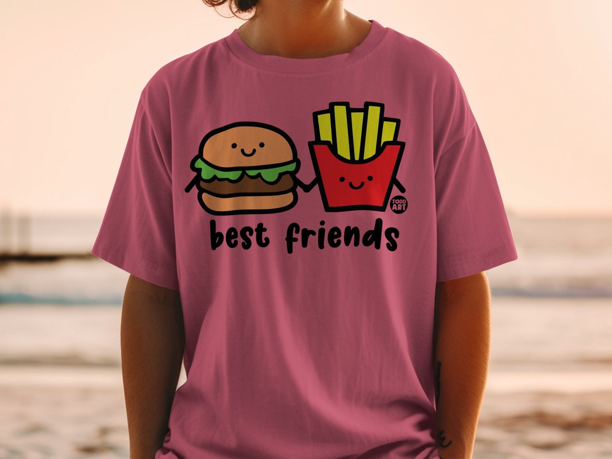 Best Friends Burger and Fries Cute Graphic T-Shirt