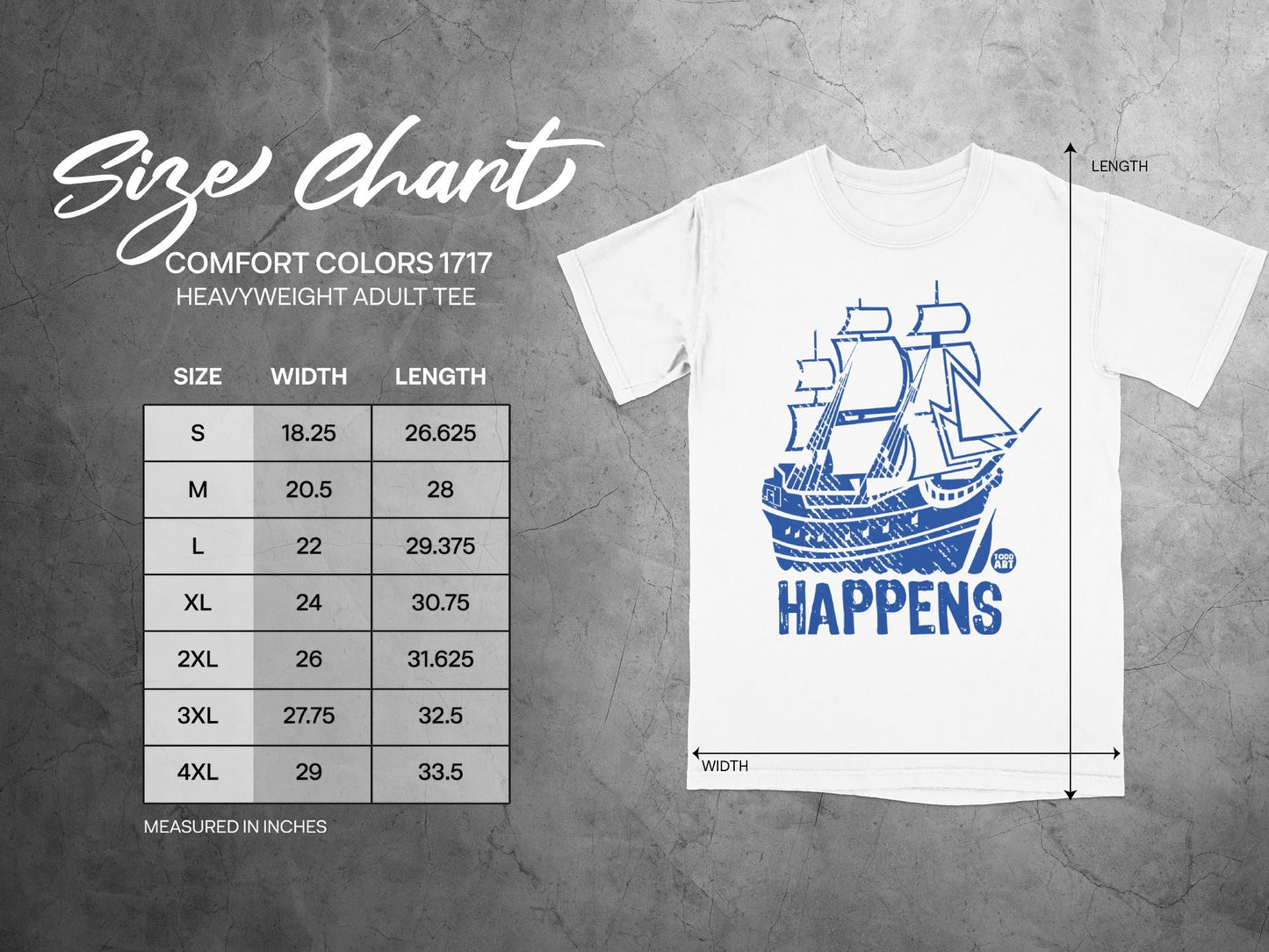 Comfort Colors 1717 Adult Tee with Ship Design Shirt