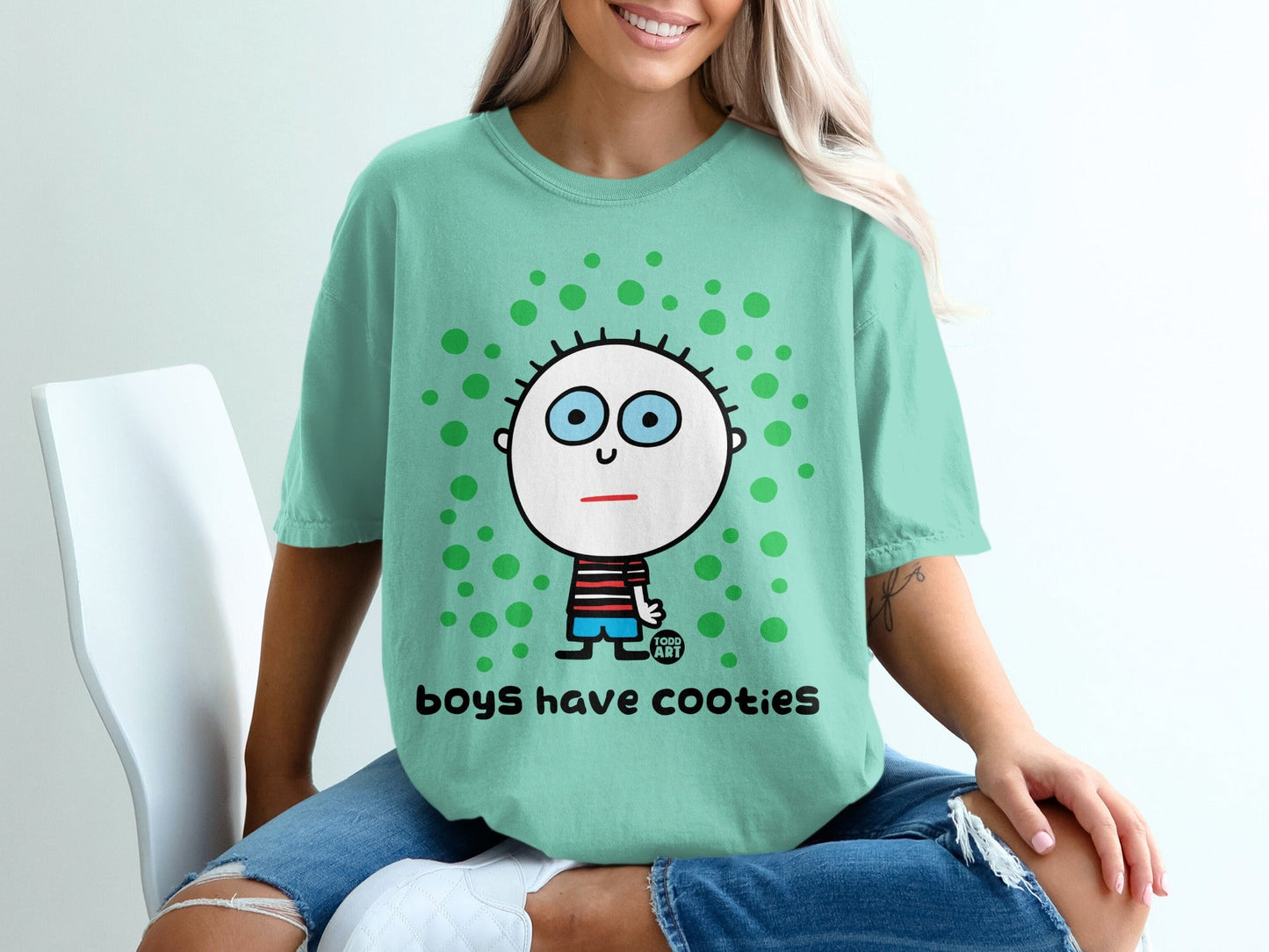 Boys Have Cooties Cute Cartoon Character Shirt
