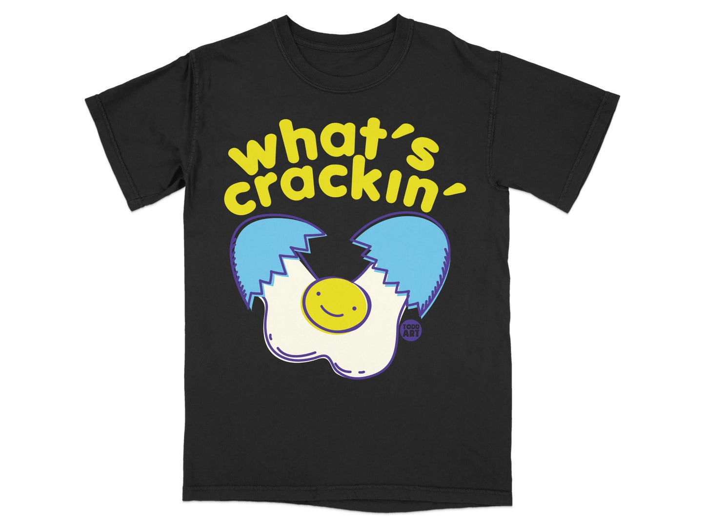 What's Crackin' Smiley Face Egg Graphic T-Shirt