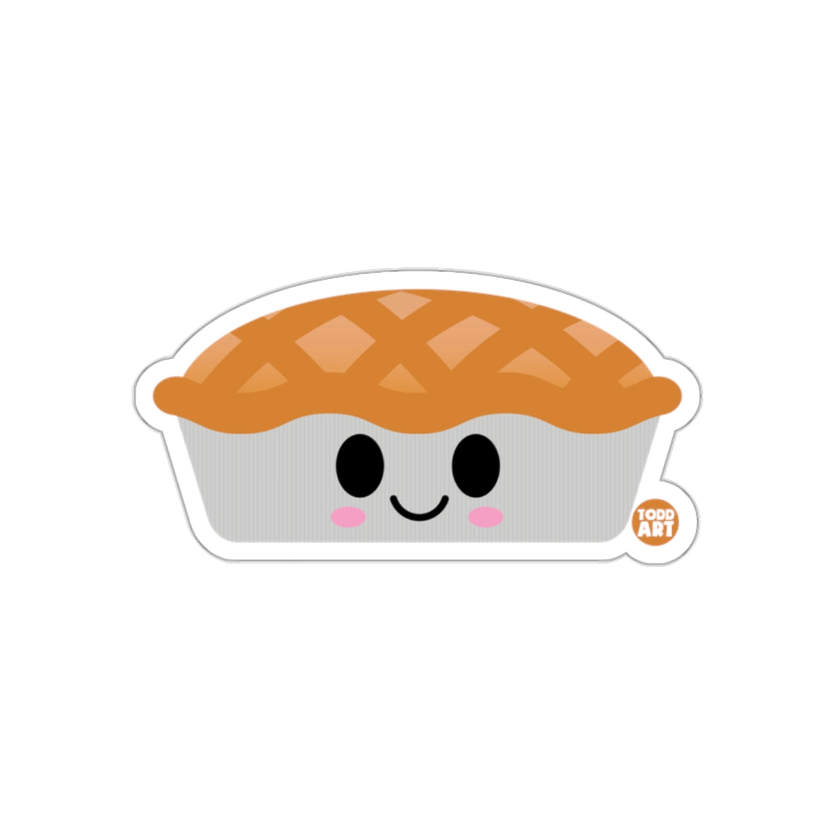 Cute Smiling Pie Cartoon Sticker with Adorable Face
