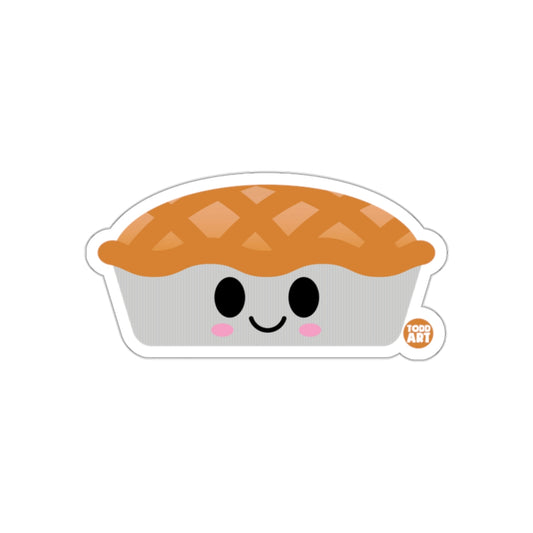 Cute Smiling Pie Cartoon Sticker with Adorable Face