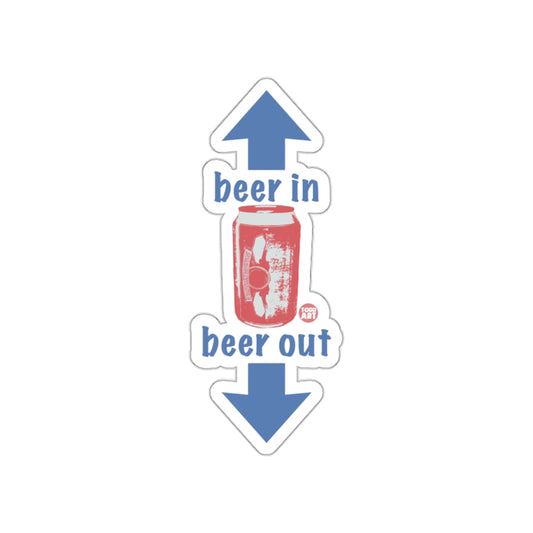 Beer In Beer Out Sticker with Up and Down Arrows