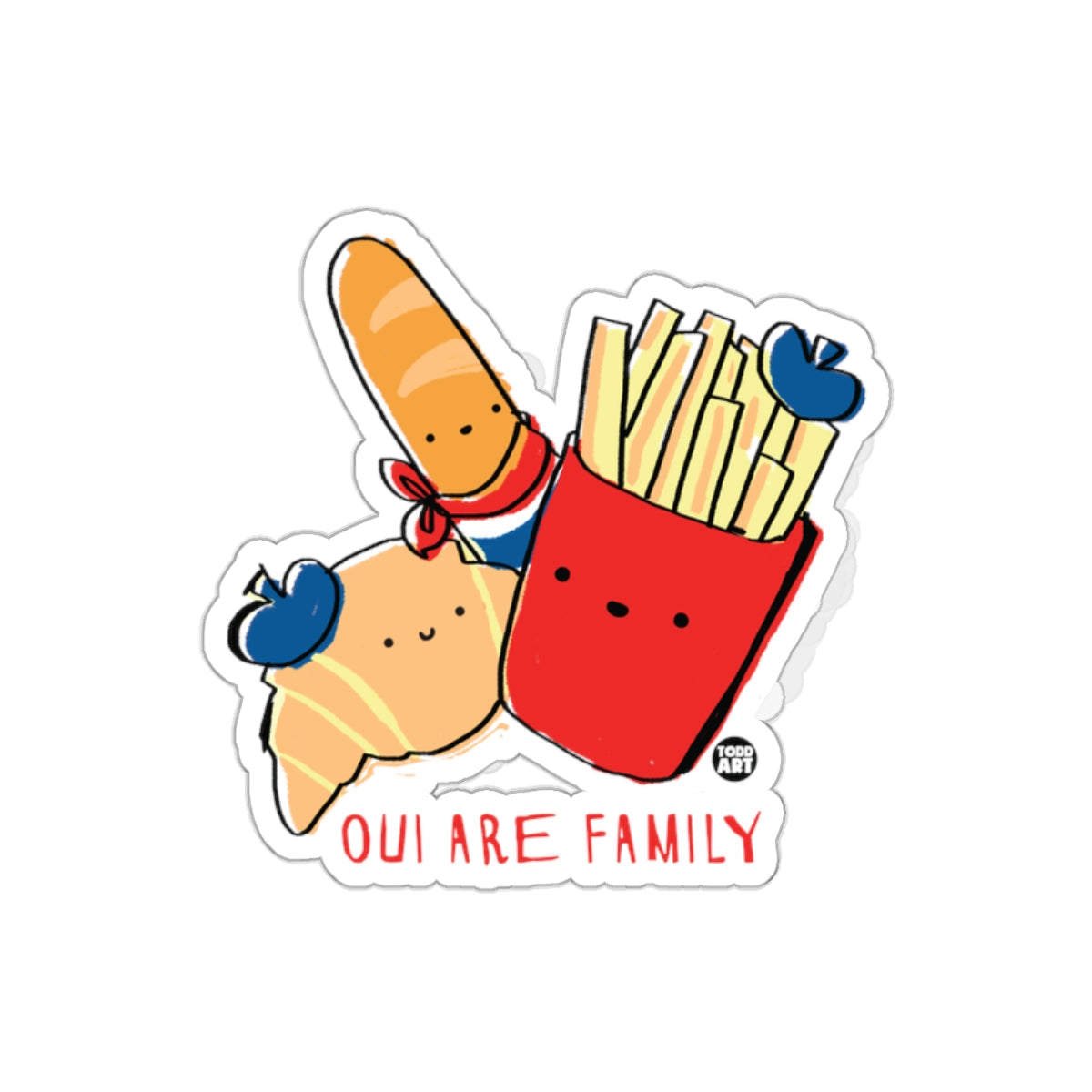 French Foods Oui Are Family Illustration Art sticker
