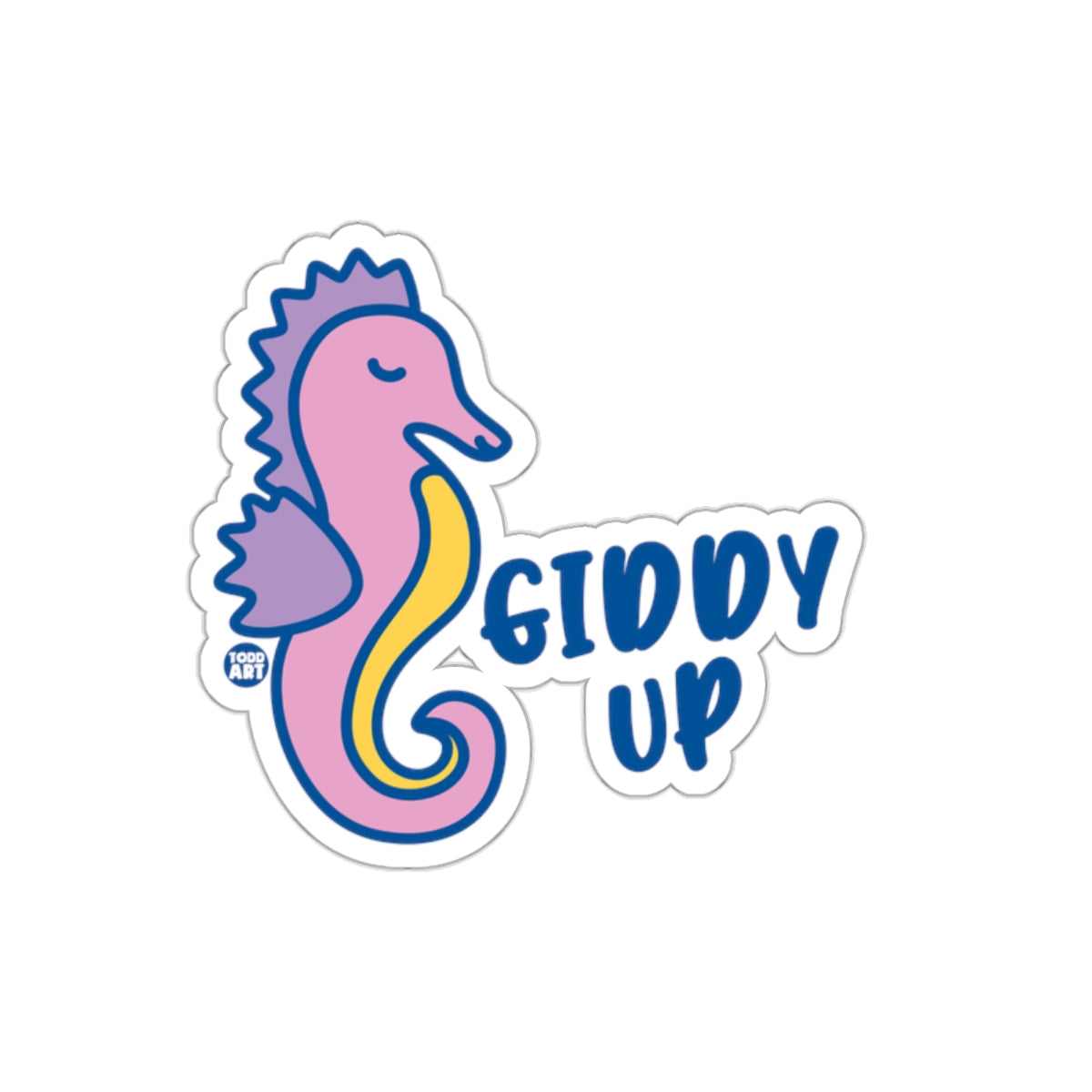 Giddy Up Seahorse Enthusiast Fun Sticker Product