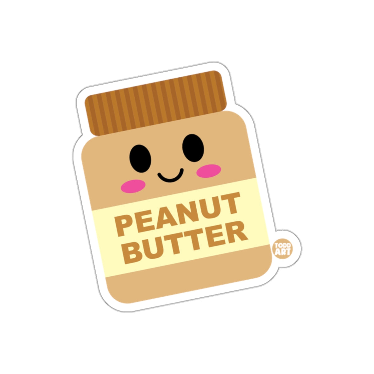 Cute Kawaii Peanut Butter Jar Sticker with Smile Design