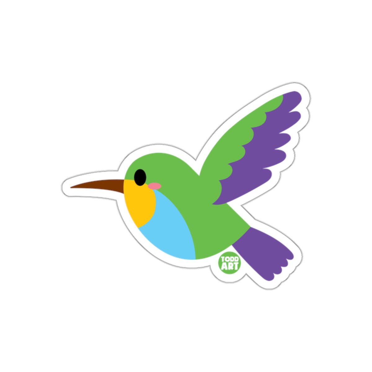 Colorful Hummingbird Illustration Todd Art Sticker