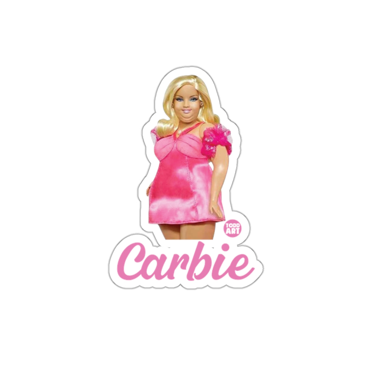 Carbie Todd Art Pink Outfit Blonde Hair Doll Stickers