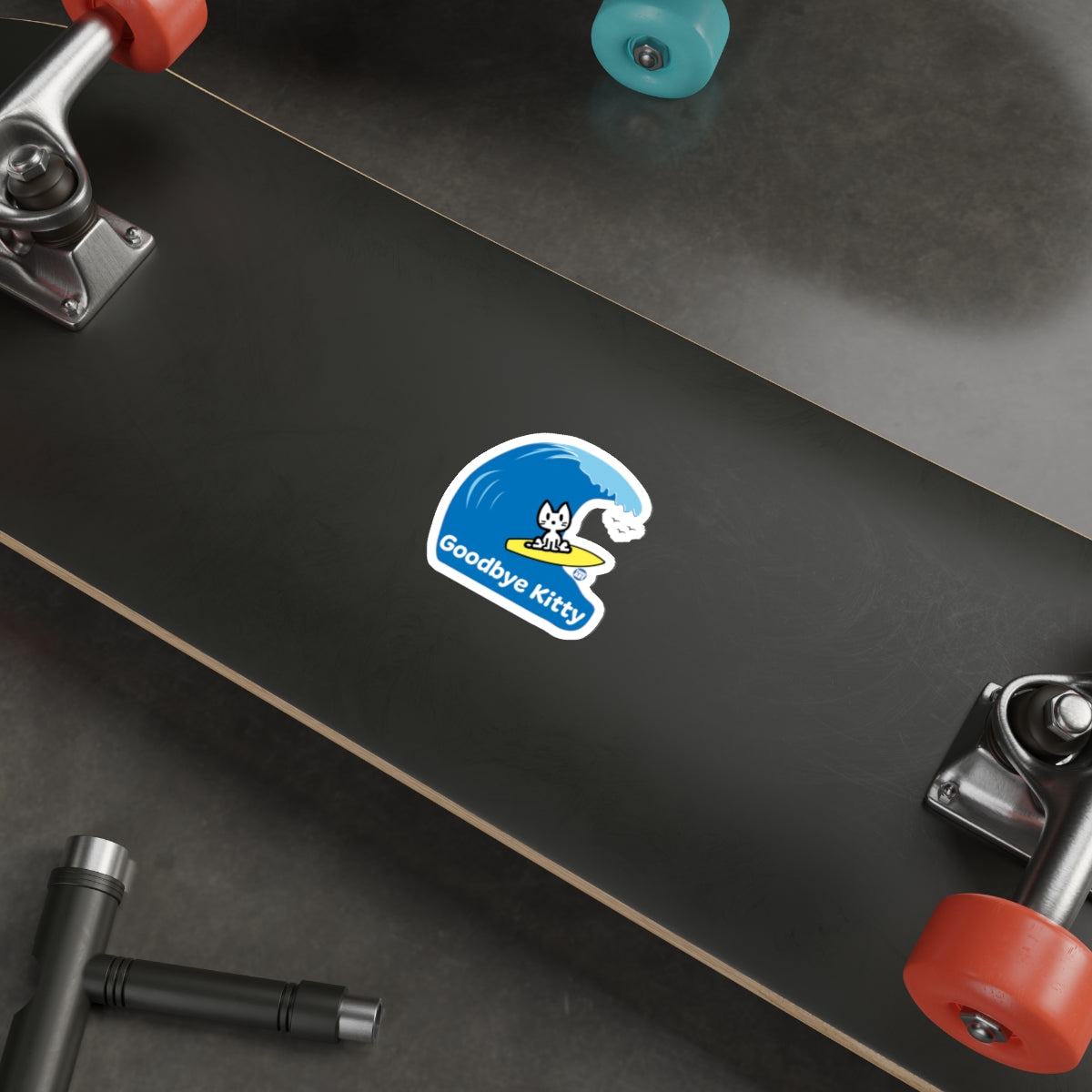Goodbye Kitty Sticker for Skateboards and Laptops