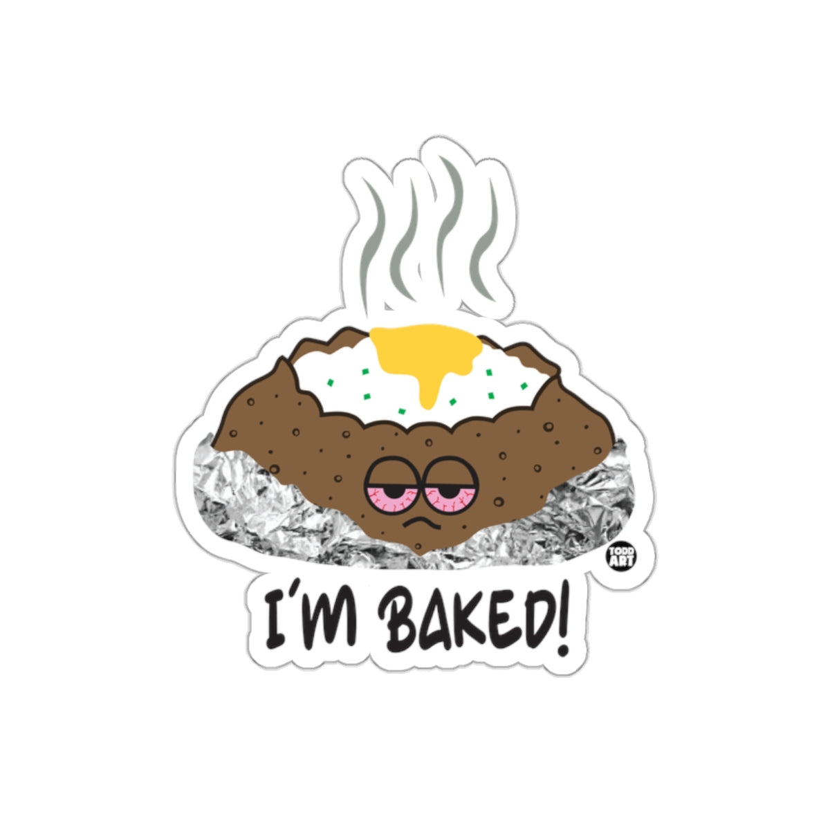 I'm Baked Cute Funny Potato Sticker for Laptops