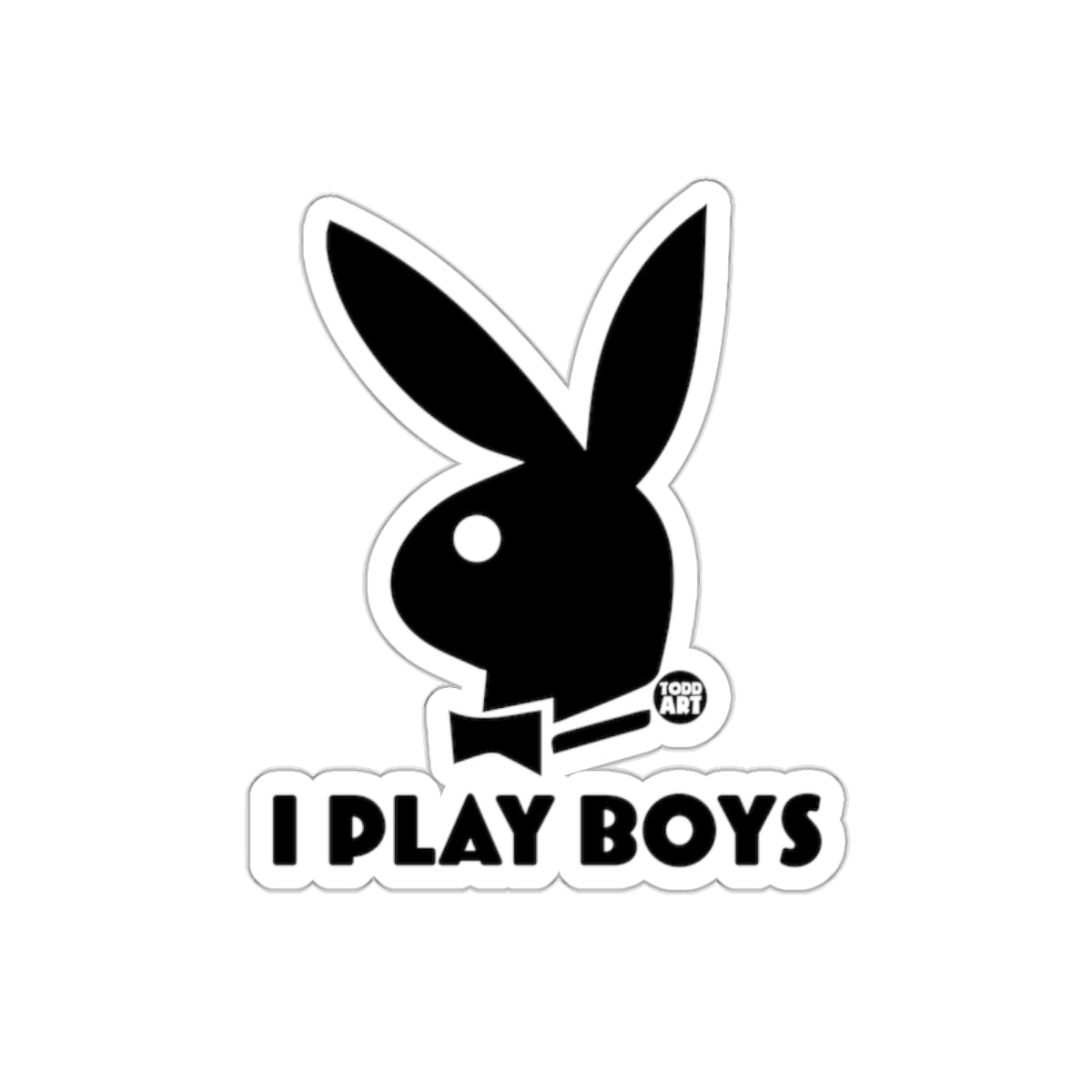 I Play Boys Bunny Rabbit Head Design Stickers