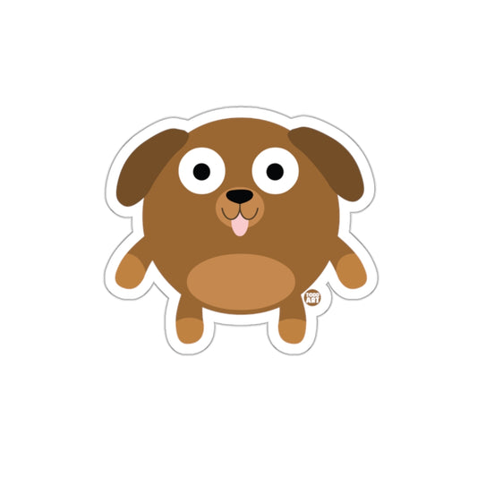 Cute Cartoon Chubby Puppy with Tongue Out Sticker
