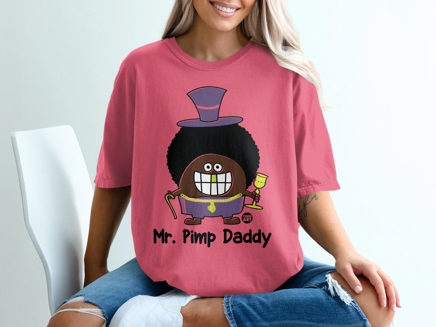 Mr. Pimp Daddy Graphic Tee Shirt with Cartoon Character