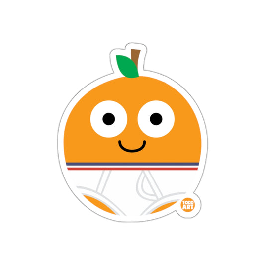 Cute Orange Cartoon Character with Leaf Sticker