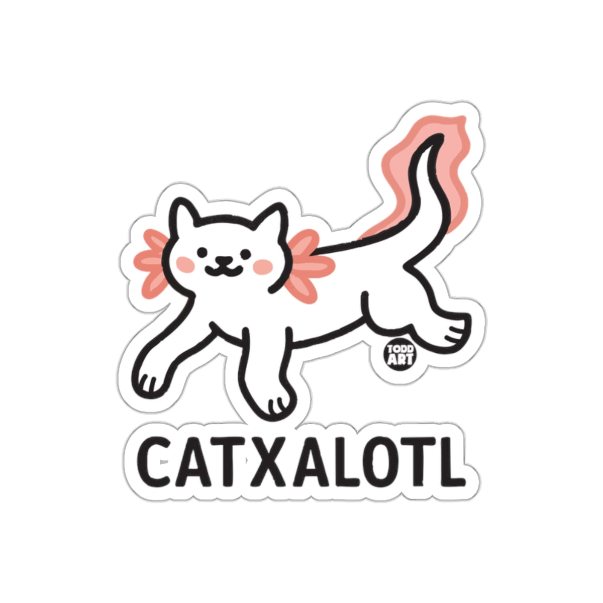 Adorable Catxalotl Feline Amphibian Hybrid Artistic Stickers